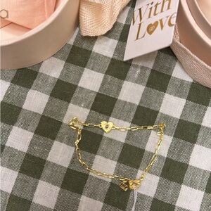 NWT Gorjana Gold Heart Charm Bracelet